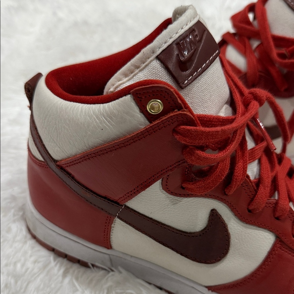 Nike Men's Red and White High-Top Sneakers - Picture 2 of 10